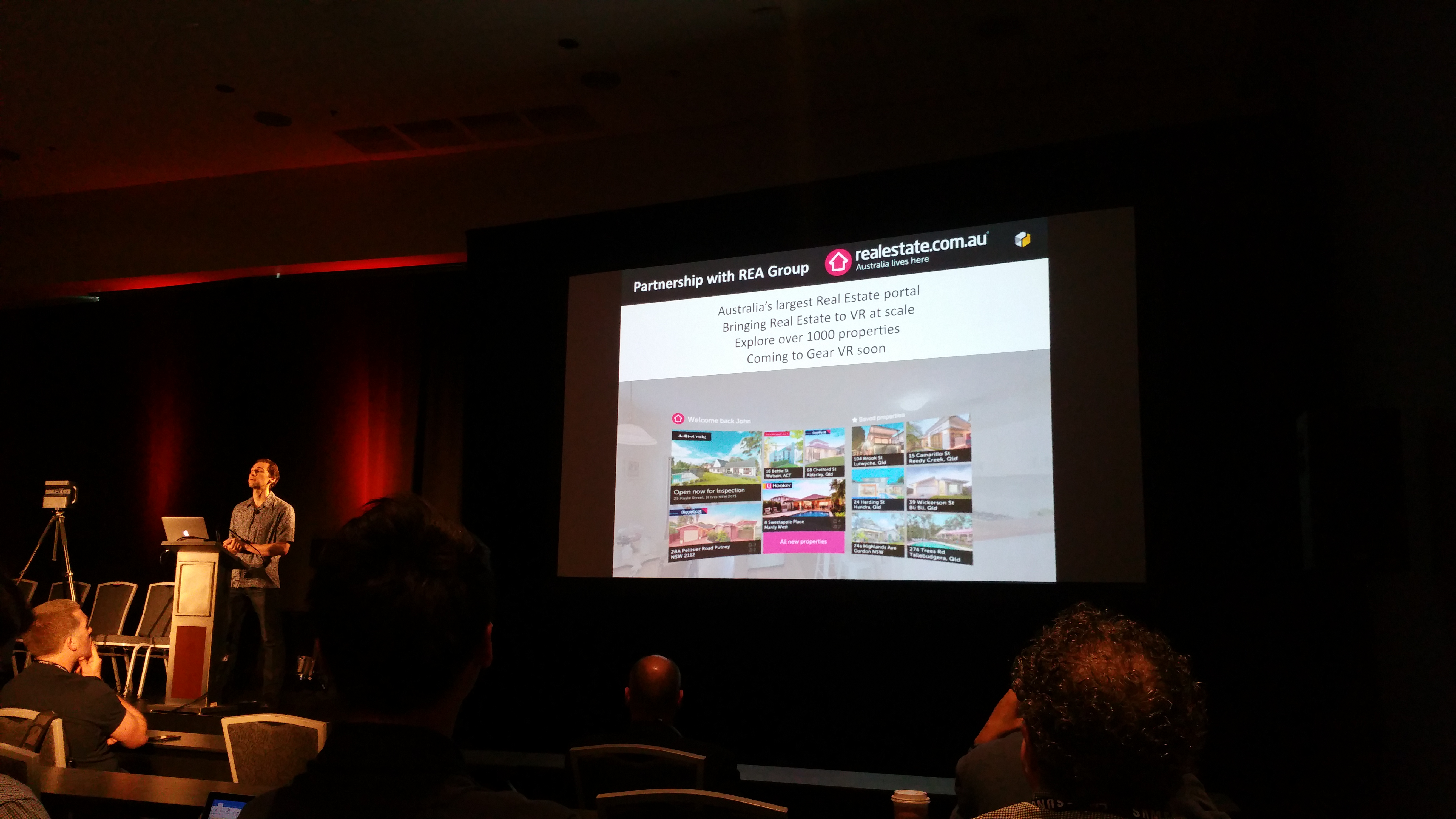 REA partnership and Gear VR rollout slide