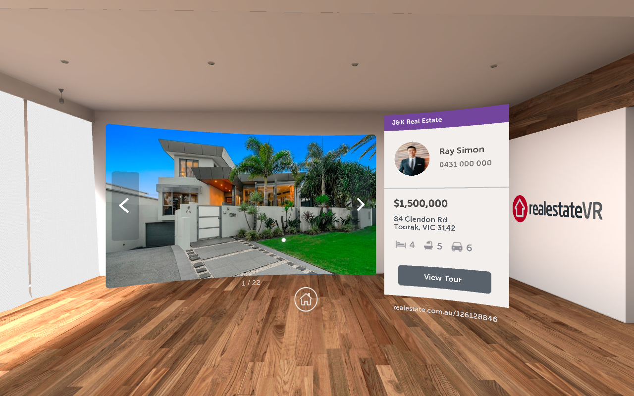 realestateVR portal UI