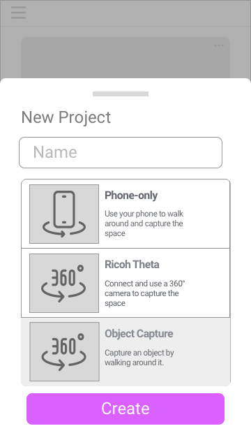 Project workspace mock